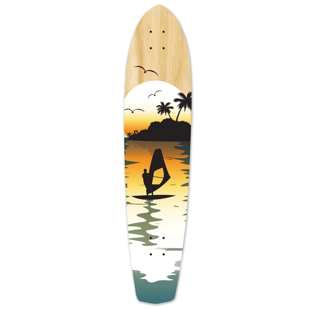 Slimkick Longboard Deck - Natural Surfer 1 Slimkick Longboard Deck - Natural Surfer