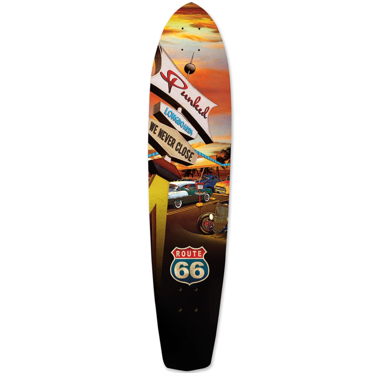 Slimkick Longboard Deck - Route 66 Series - Diner 1 Slimkick Longboard Deck - Route 66 Series - Diner
