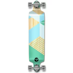 YOCAHER Drop Down Longboard Complete - Geometric Series - Green
