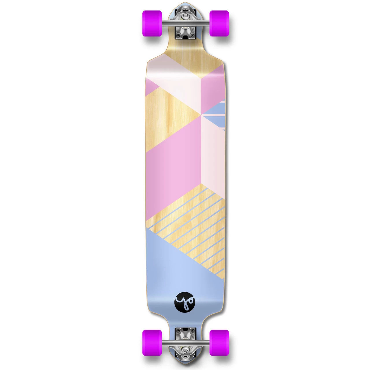 YOCAHER Drop Down Longboard Complete - Geometric Series - Purple 1 YOCAHER Drop Down Longboard Complete - Geometric Series - Purple