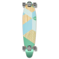 Kicktail Longboard Complete - Geometric Series - Green