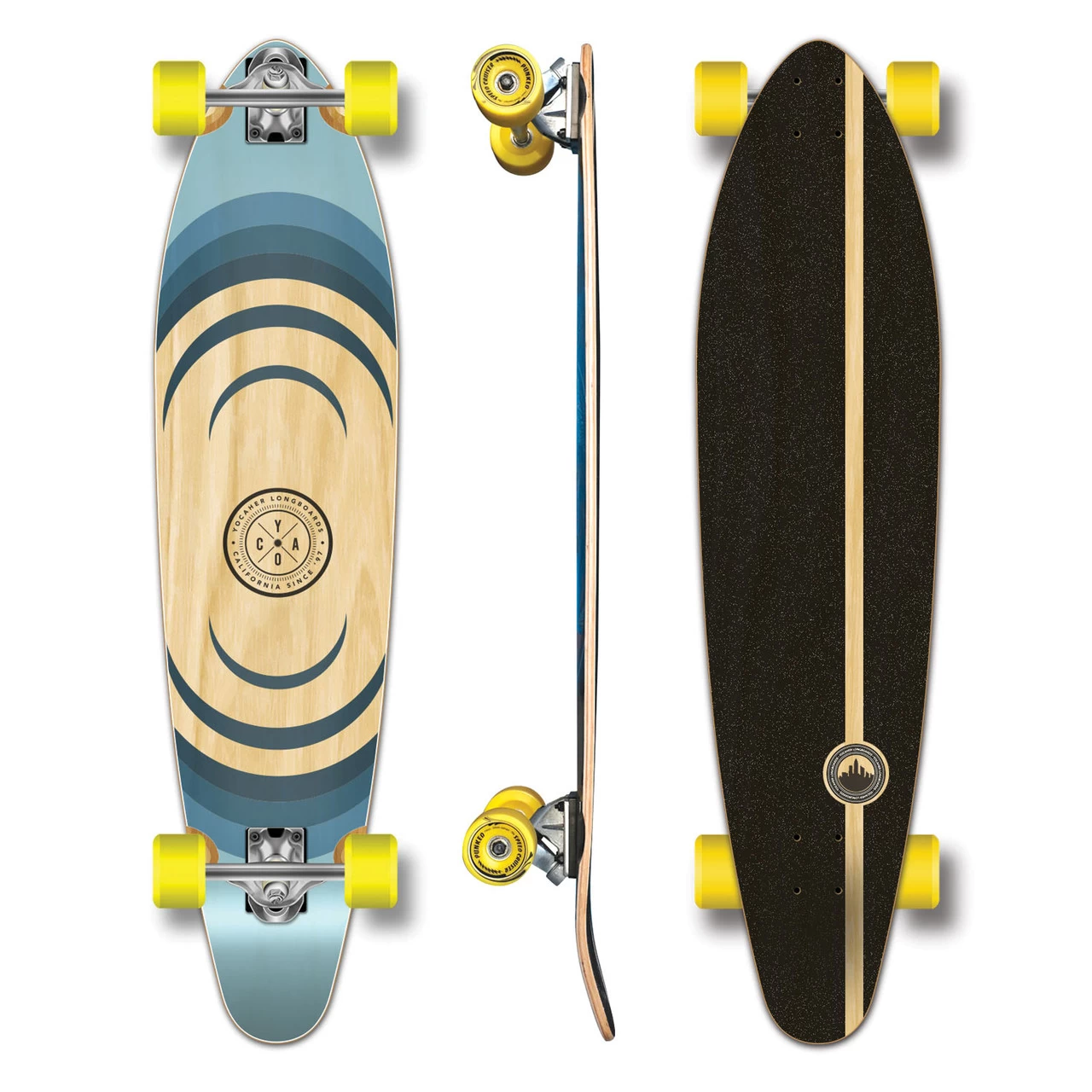 YOCAHER Kicktail Longboard Complete - Earth Series - Ripple 2 YOCAHER Kicktail Longboard Complete - Earth Series - Ripple - Image 2