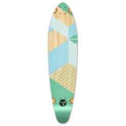 Kicktail Longboard Deck - Geometric Series - Green