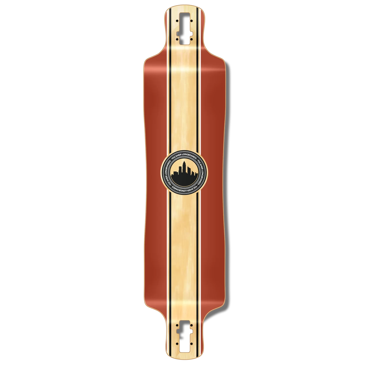 Lowrider Crest Burgundy Longboard Deck 1 Lowrider Crest Burgundy Longboard Deck