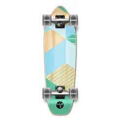 Yocaher Complete Mini Cruiser Skateboard Longboard - Geometric Series - Green