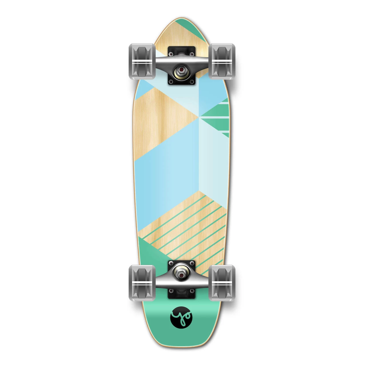 Yocaher Complete Mini Cruiser Skateboard Longboard - Geometric Series - Green 1 Yocaher Complete Mini Cruiser Skateboard Longboard - Geometric Series - Green