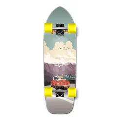 YOCAHER Old School Longboard Complete - VW Beetle Series - Red