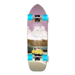 YOCAHER Old School Longboard Complete - VW Beetle Series - Yellow