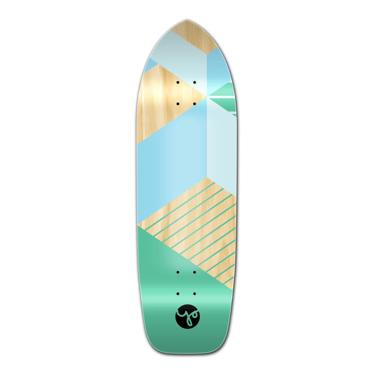 Old School Longboard Deck -Geometric Series - Green 1 Old School Longboard Deck -Geometric Series - Green