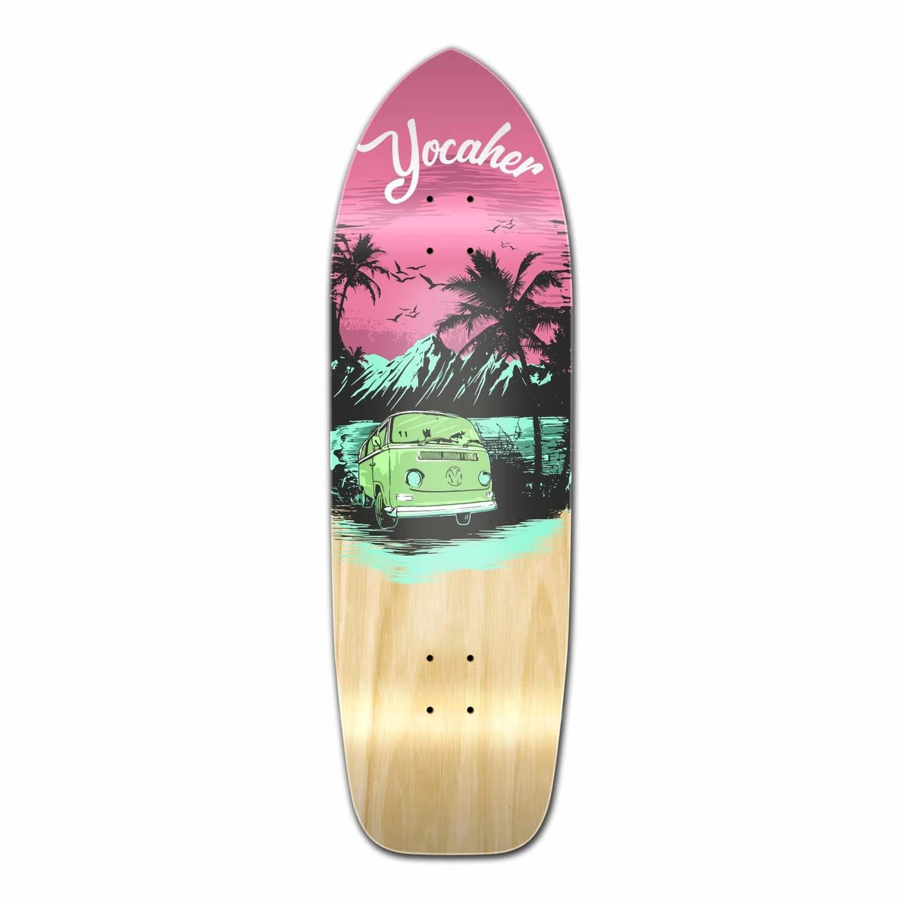 Old School Longboard Deck -VW Series - Pink N' Mint 1 Old School Longboard Deck -VW Series - Pink N' Mint