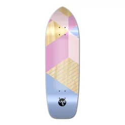 Old School Longboard Deck -Geometric Series - Purple