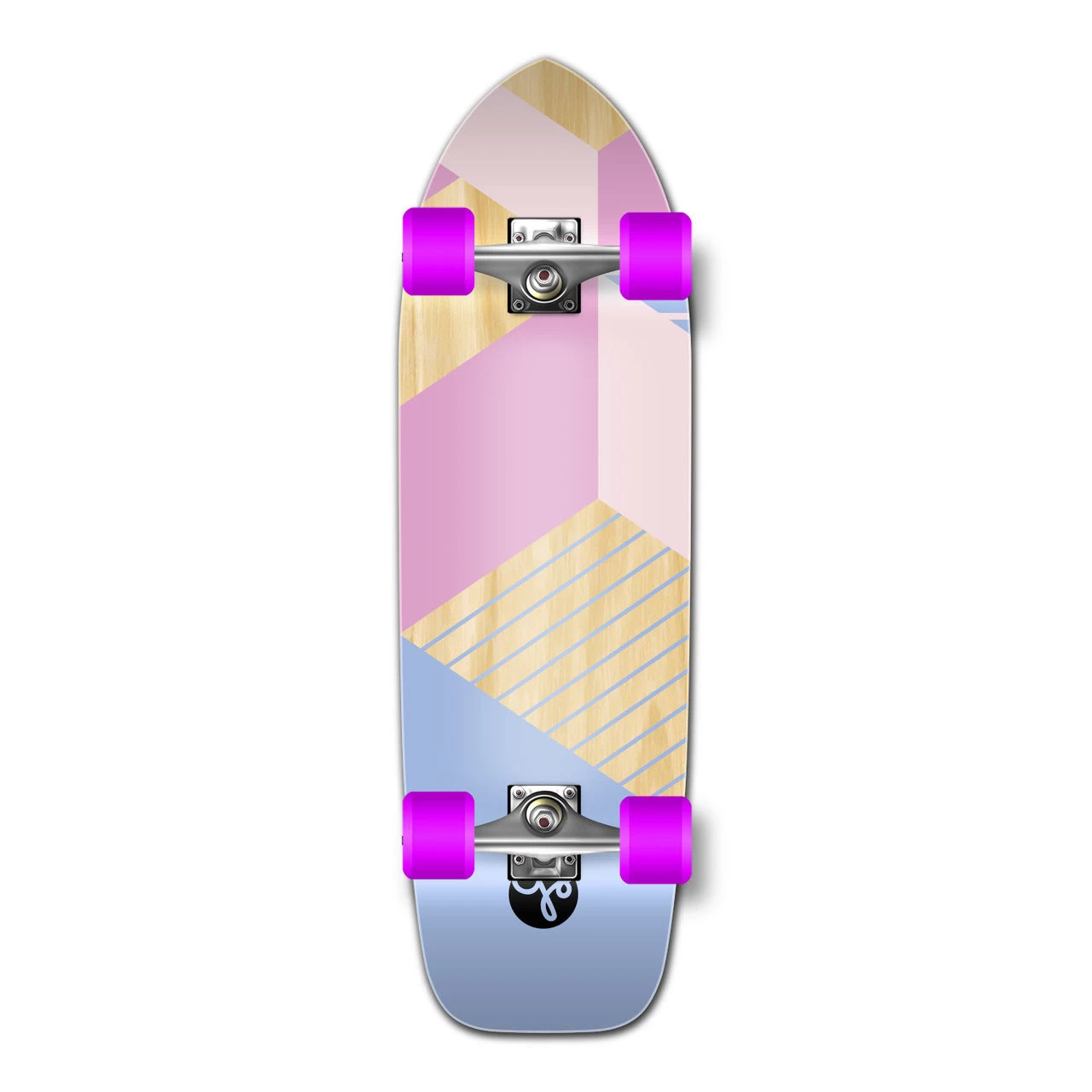 Old School Longboard Complete -Geometric Series - Purple 1 Old School Longboard Complete -Geometric Series - Purple