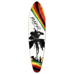 Kicktail Longboard Deck - Palm City Rasta