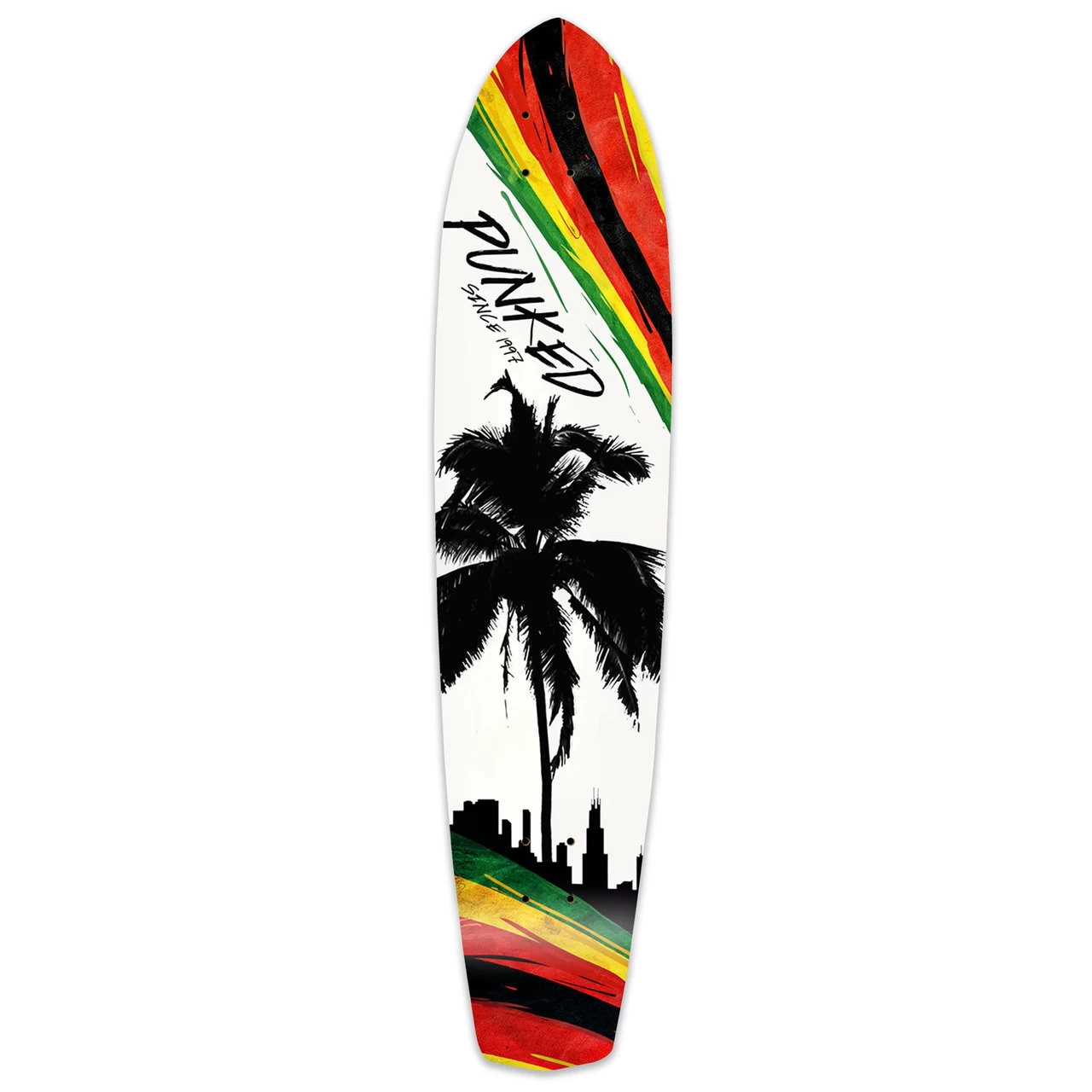 Slimkick Longboard Deck - Palm City Rasta 1 Slimkick Longboard Deck - Palm City Rasta