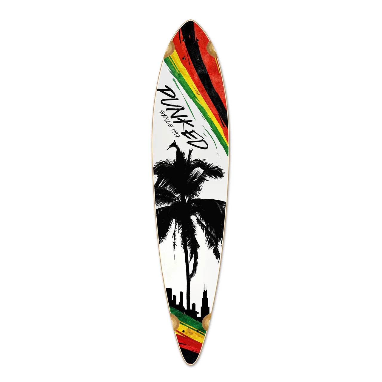 Pintail Longboard Deck - Palm City Rasta 1 Pintail Longboard Deck - Palm City Rasta