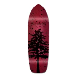 Old School Longboard Deck - In The Pines Red