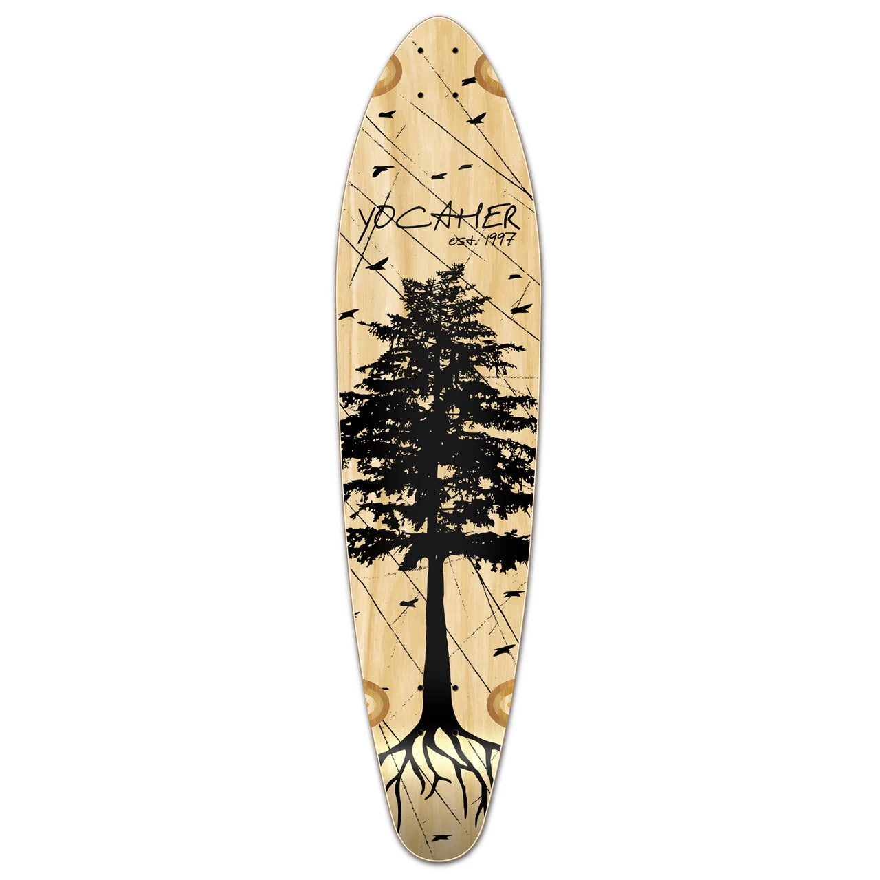 Kicktail Longboard Deck - In The Pines : Natural 1 Kicktail Longboard Deck - In The Pines : Natural
