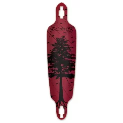 Drop Through Longboard Deck - In The Pines : Red