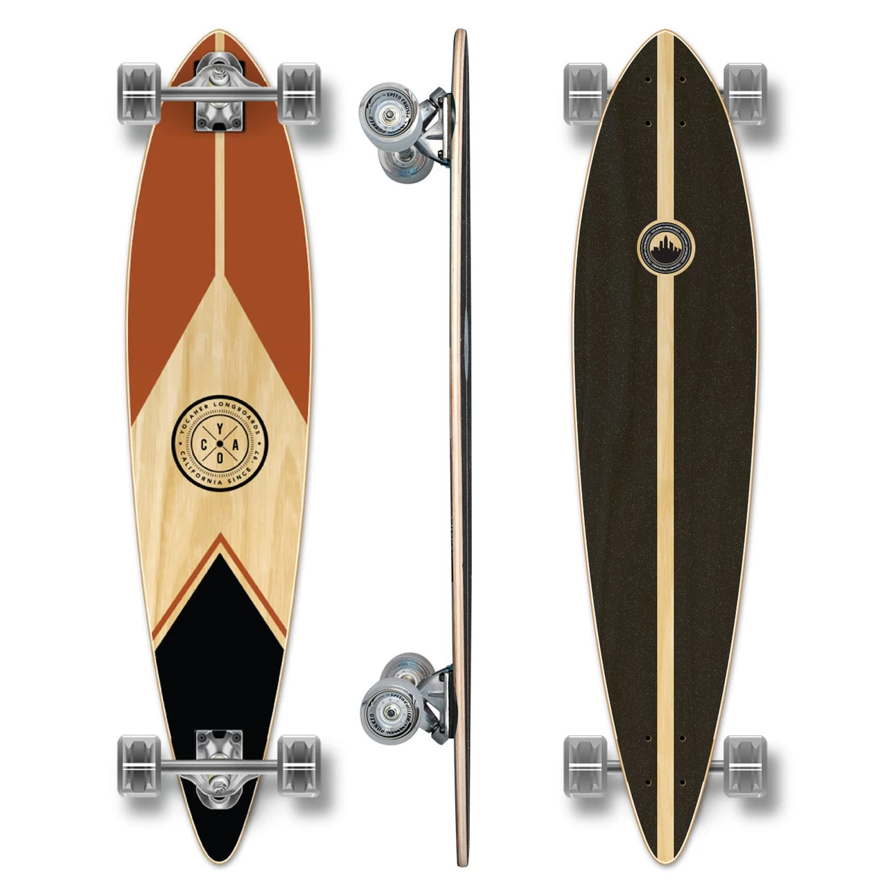 YOCAHER Pintail Longboard Complete - Earth Series - Mountain 2 YOCAHER Pintail Longboard Complete - Earth Series - Mountain - Image 2