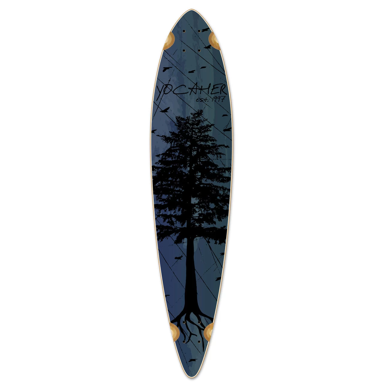 Pintail Longboard Deck - In The Pines : Blue 1 Pintail Longboard Deck - In The Pines : Blue