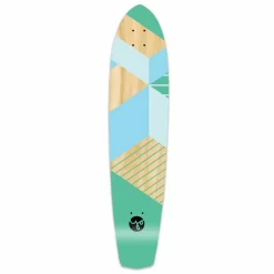 Slimkick Longboard Deck - Geometric Series - Green