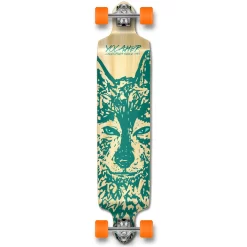 YOCAHER Drop Down Longboard Complete - Spirit Animal WOLF