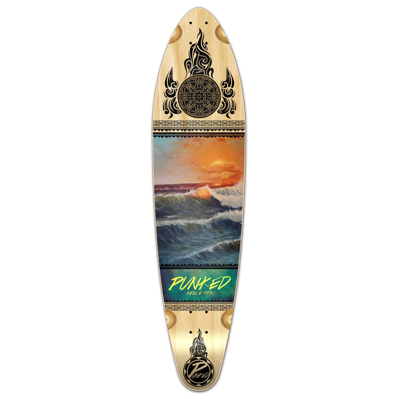 Kicktail Longboard Deck - Wave Scene 1 Kicktail Longboard Deck - Wave Scene