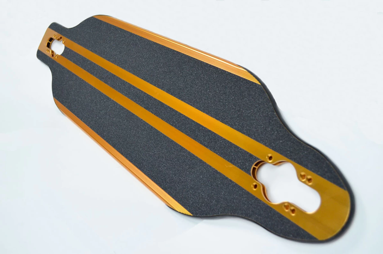 Aluminum Drop Through Longboard Deck - Gold 3 Aluminum Drop Through Longboard Deck - Gold - Image 3
