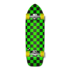 Old School Longboard Complete - Checker Green