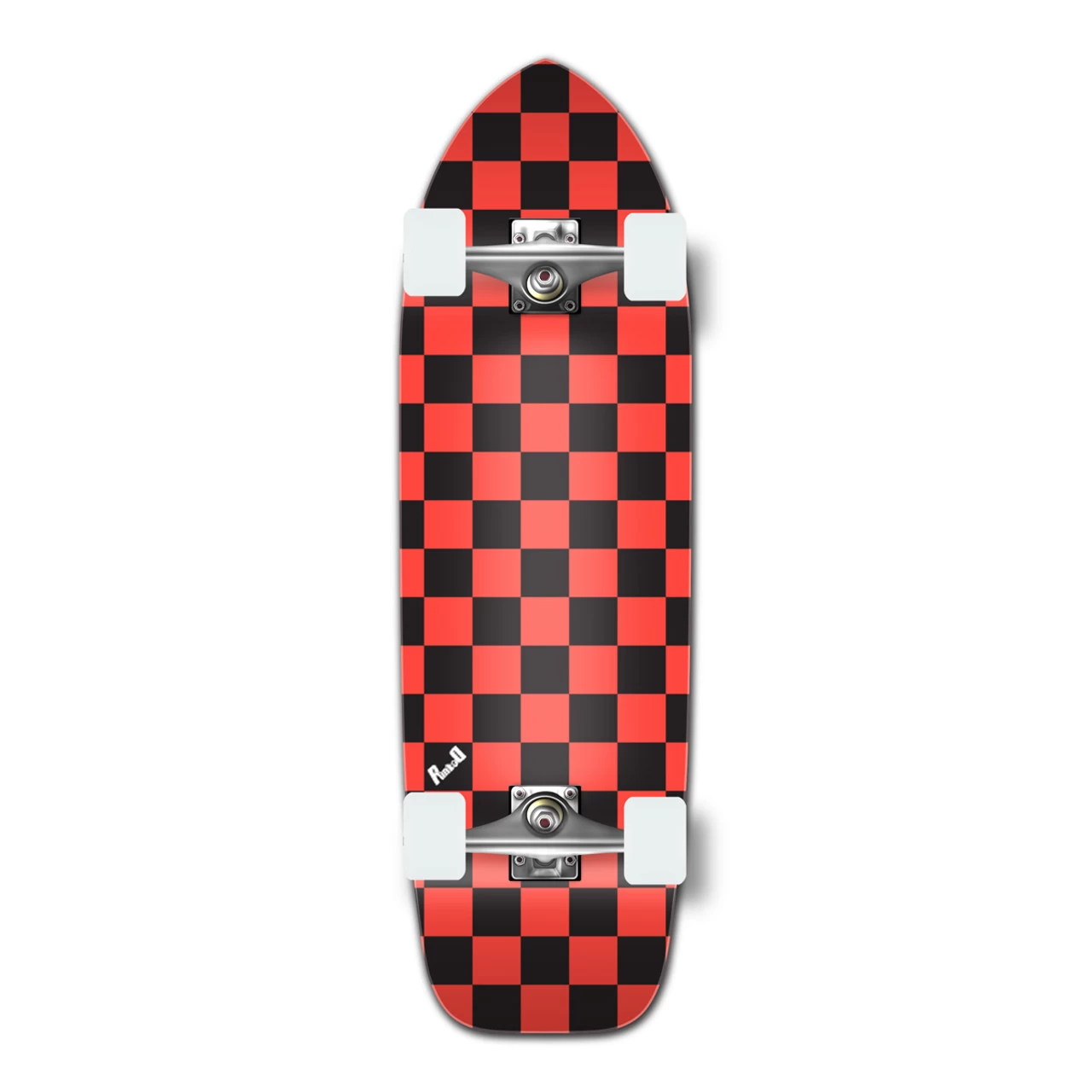 Old School Longboard Complete - Checker Orange 1 Old School Longboard Complete - Checker Orange