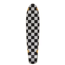 Slimkick Longboard Deck - Checker Silver
