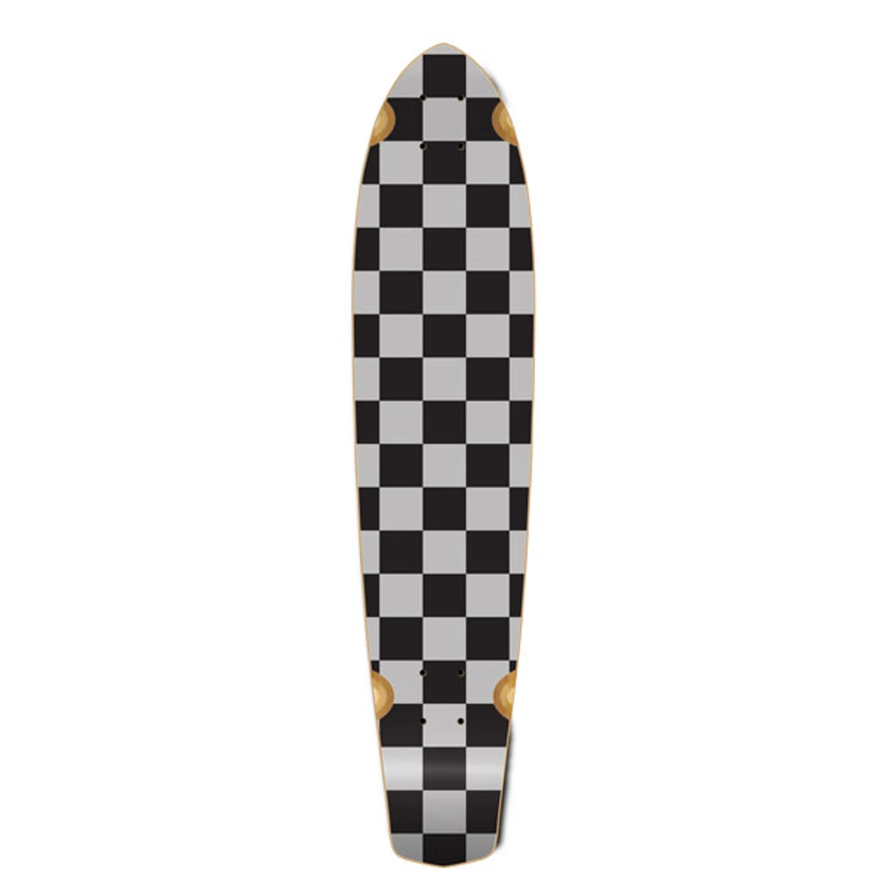 Slimkick Longboard Deck - Checker Silver 1 Slimkick Longboard Deck - Checker Silver