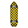 Old School Longboard Complete - Checker Yellow