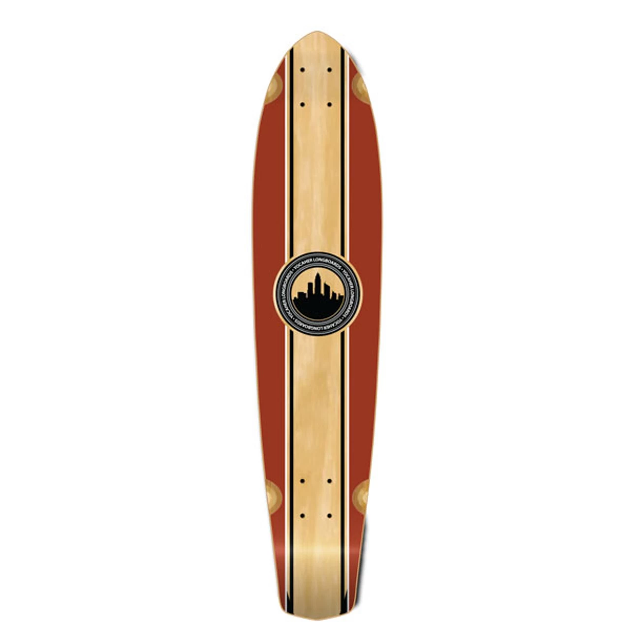 Slimkick Longboard Deck - Crest Burgundy 1 Slimkick Longboard Deck - Crest Burgundy