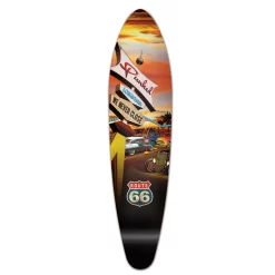 Kicktail Longboard Deck - Route 66 Series - Diner