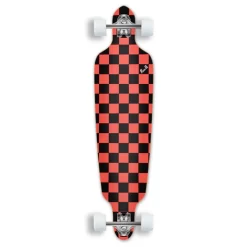 Drop Through Longboard Complete - Checker Orange