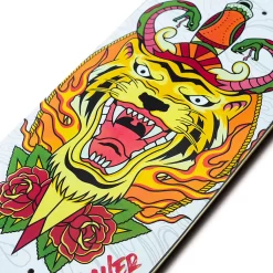 Yocaher Graphic Skateboard Deck - Flaming Tiger 12 Yocaher Graphic Skateboard Deck - Flaming Tiger -Professional Roller Skate Shop tiger close up 03871.1634148481